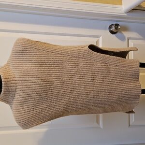 SOPHIE RUE Cozy Ribbed sleeveless asymmetrical Tan Sweater Vest - XS
